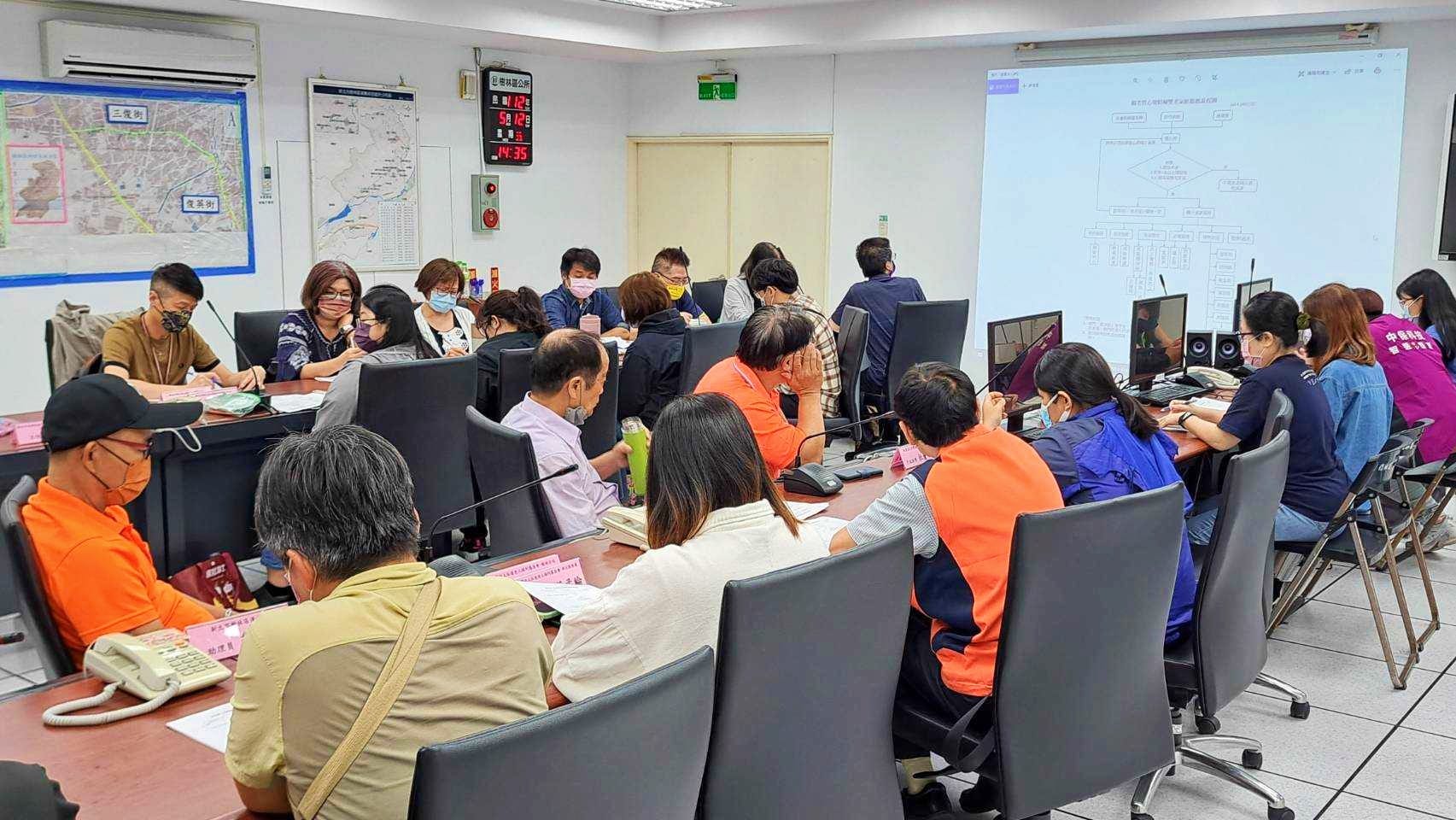  林慶豐 區長親自主持，邀集轄內各資源單位共同研商，加強 獨居長者、雙老家庭 及 弱勢家庭 關懷，強化公私部門間的聯繫合作