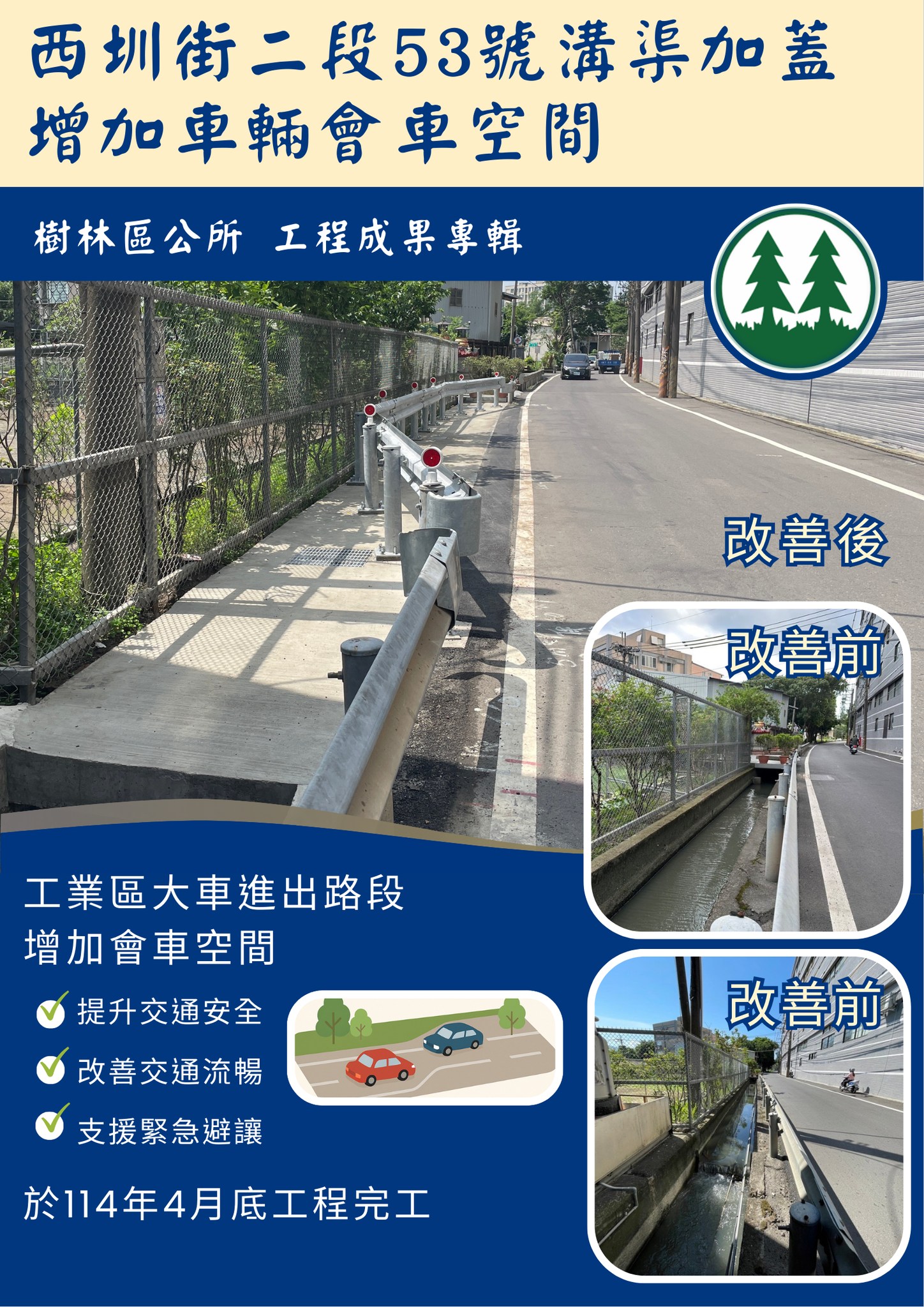 樹林區公所工程成果專輯-西圳街二段53號旁大幅增加會車空間-1