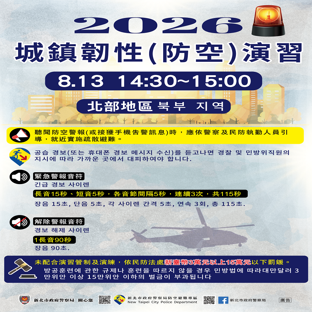 2026城鎮韌性(防空)演習-韓文