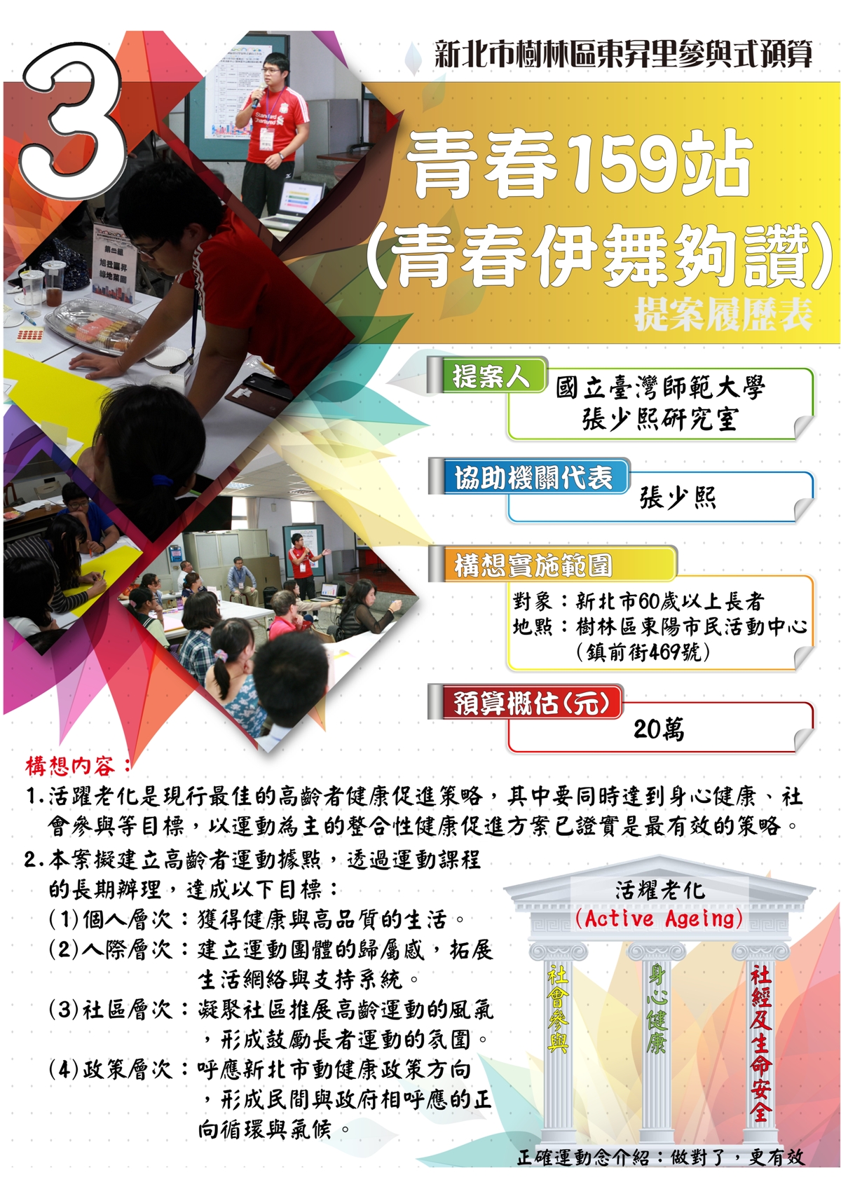 青春159站-提案履歷表海報