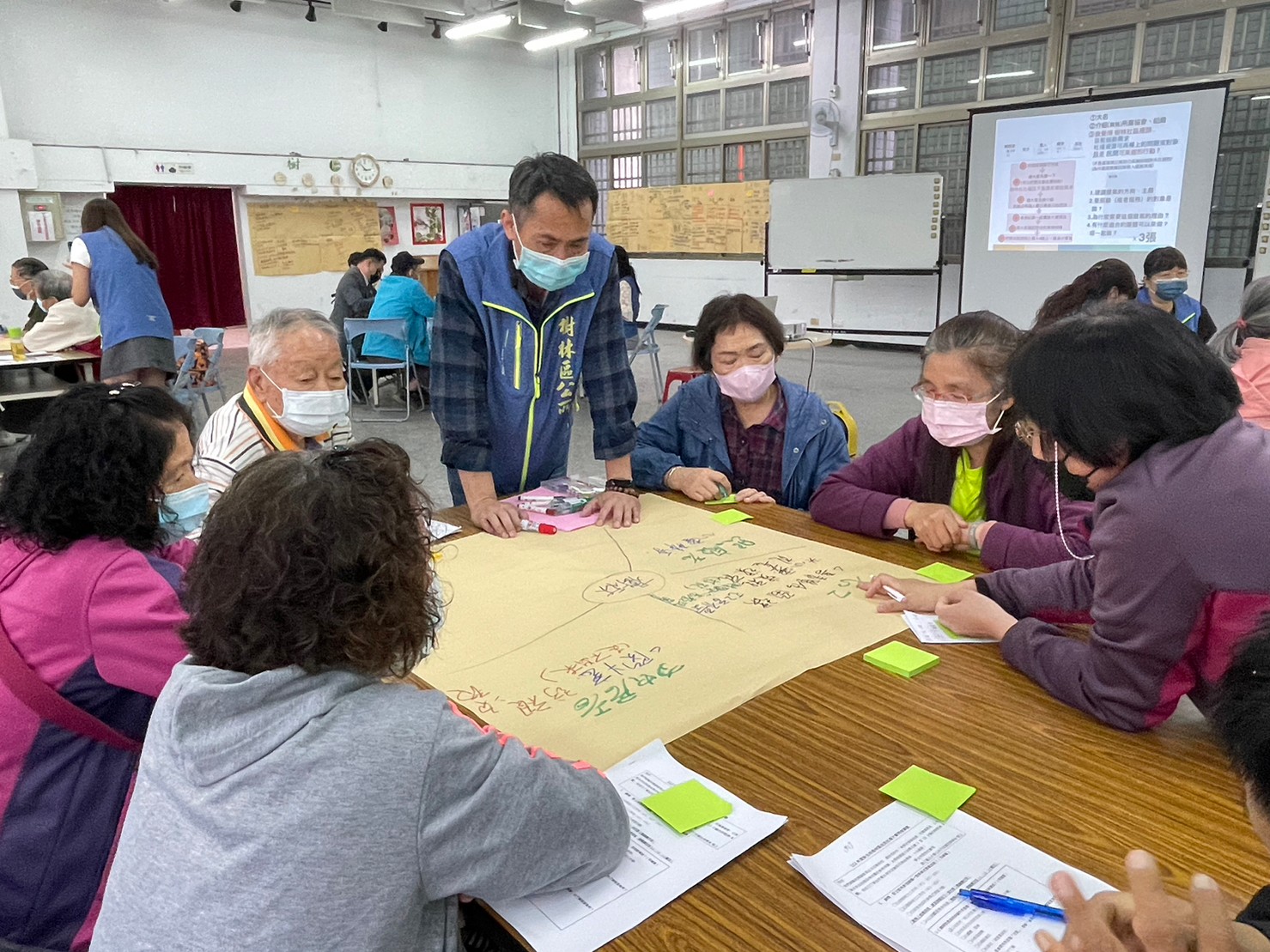 三多市民活動中心，喧鬧的市場旁，人團夥伴與樹林居民們齊聚一堂，激昂地討論著，不是論斤秤兩的叫賣，而是為了樹林社福的腦力激盪。