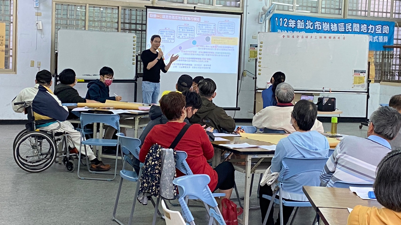 在各桌桌長與記錄的協助下，一張張海報紙記載的是我們樹林的關心與期許。