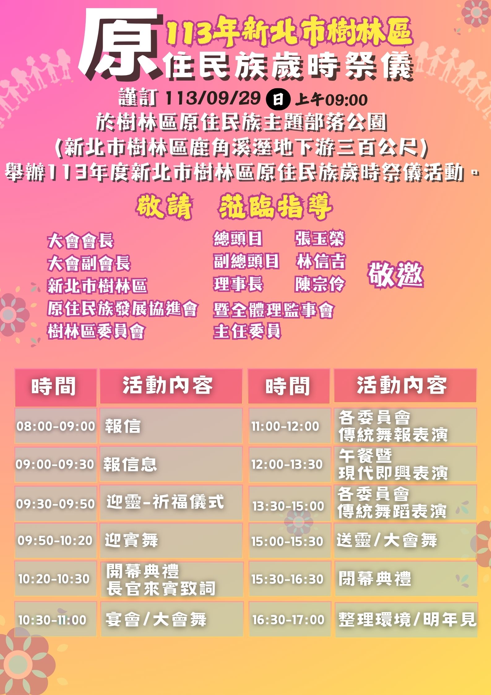 原住民歲時祭儀活動流程